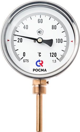 Термометр общетехнический (радиальное присоединение) БТ-32.211,  длина 64мм.