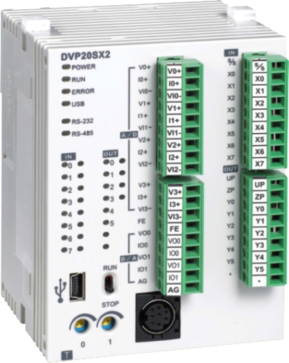 Компактные ПЛК со встроенными аналоговыми вх/вых Delta DVP-SX2 DVP20SX211R