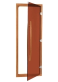 Комплект двери с "бронзовым" стеклом 7/19, порогом, кедр, 742-4SGD